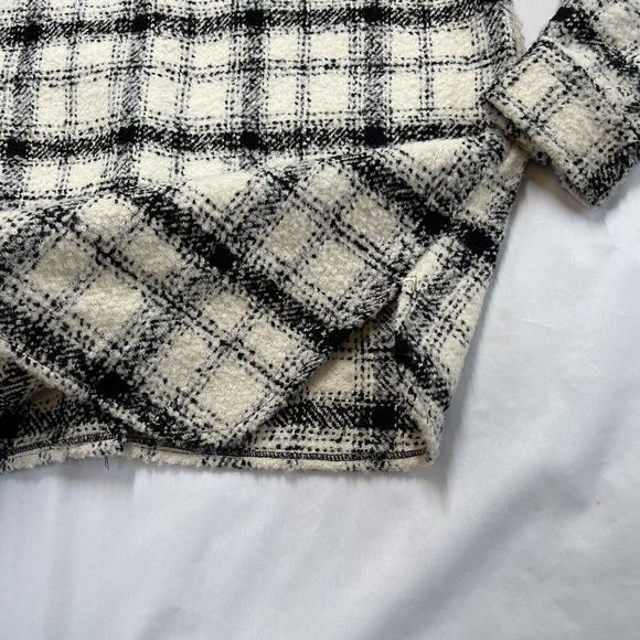 Cezele Plaid Flannel Shacket Shirt Oversized Jacket Button Pocket Women Sz Large - Picture 7 of 9